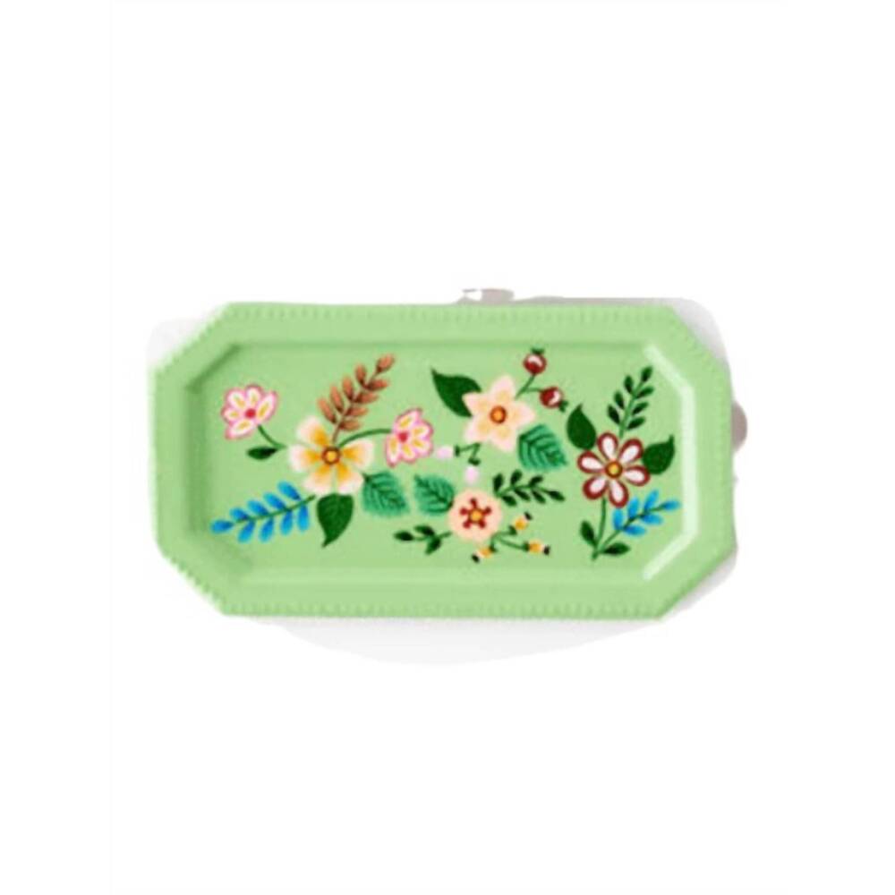 NEW ONE HUNDRED 80 DEGREES floral trinket tray in mint green